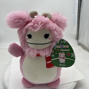 Squishmallows 10" HugMees Brina the Bigfoot with Scarf Christmas